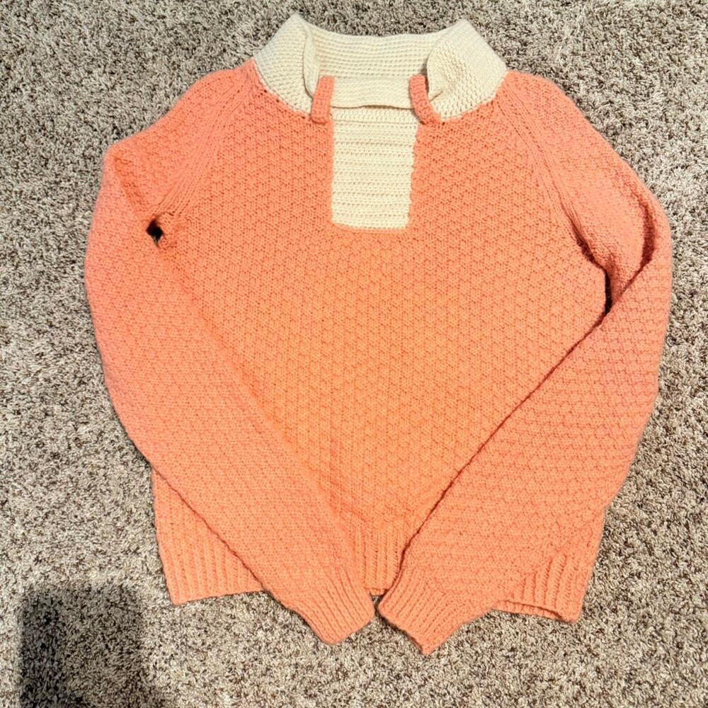 Pink and white handmade sweater